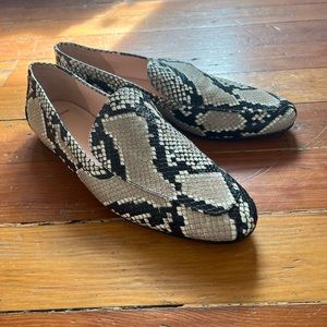 J. Crew snakeskin loafers